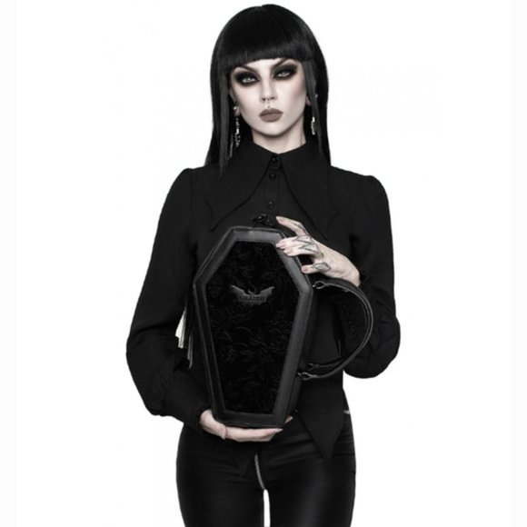 Killstar Vampire's Kiss BLACK Coffin Handbag nwt - Picture 4 of 15